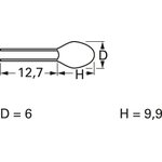 Talantum capacitor, axial, F, 6.8 µF, 35 V, ±20 %, T350F685M035AT7301