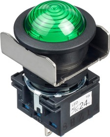 LB6P-2T04G, Светодиодный индикатор в панель, Зеленый, 24 В, 18.2 мм, IP65