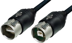 USB 2.0 Adapter cable, USB plug type A to USB plug type B, 5 m, black