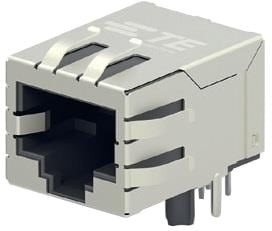 2301996-1, Modular Connectors / Ethernet Connectors RJ45 JACK INT.MAG. 10/100 1X2 INV.