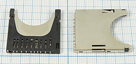 Держатель карты памяти , тип SD, контакты 10C, монтаж SMD, марка SD-3