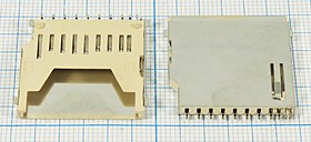 Держатель карты памяти , тип SD, контакты 10C4C, монтаж SMD, марка SD-6, экранированный