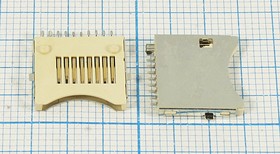 Держатель карты памяти ,тип SD micro, контакты 10C2C, монтаж SMD, марка micro SD-10P , экранированный