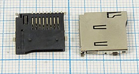 Держатель карты памяти , тип SD micro, контакты 9C4C, монтаж SMD, марка micro SD-9E , экранированный