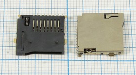 Держатель карты памяти , тип SD micro, контакты 9C4C, монтаж SMD, марка micro SD-8E, экранированный