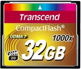 Фото 1/10 Карта памяти 32Gb Compact Flash Transcend 1000x (TS32GCF1000)
