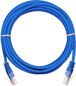 Шнур U/UTP 4 пары, категория 5e, медный, PVC, синий, 1,5м, 10 штук EC-PC4UD55B-BC- PVC-015-BL-10