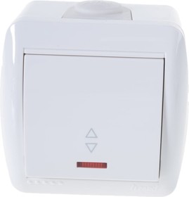 Проходной выключатель NATA с подсветкой, белый 710-0200-114