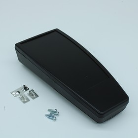 21-114 Black, (140*63*31), Пластиковый корпус с батарейным отсеком, вырез для дисплея, черный