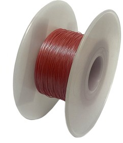 Фото 1/2 Миниатюрный провод одножильный в тефлоновой изоляции 1 х 0,127 мм (красный) 1 метр