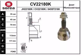 CV22180K, CV22180K_ШРУС наружный! 35x45 1800кг \ Peugeot Boxer, Citroen Jumper, Fiat Ducato MG5T/MLGU 94