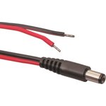 DC connection cable, 2 m, red/black, DC plug, 2.5 x 5.5 mm