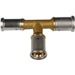 Тройник переходный уменьшенный с двух сторон, латунь пресс, 26x26x16 11P-262616