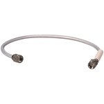 MINI141-10, Steel Braid Silver Twinaxial Cable, 3.7mm OD 10in, Mini 141 series, 50 ? impedance