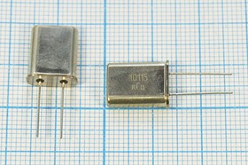 Кварцевый резонатор 10115 кГц, корпус HC49U, S, точность настройки 15 ppm, стабильность частоты 30/-40~70C ppm/C, марка РПК01МД-6ВС, 1 гармо