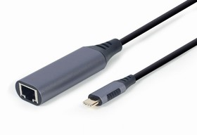 Фото 1/3 Адаптер интерфейсов Cablexpert A-USB3C-LAN-01, USB-C (вилка) в Гигабитную сеть Ethernet (RJ-45)