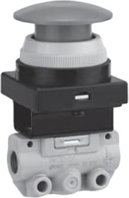 VM130-01-30BA, Push Button (Mushroom) Pneumatic Relay Pneumatic Manual Control Valve VM100 Series, R 1/8, 1/8, III B