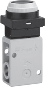 VM230-02-33A, Push Button (Flush) Pneumatic Relay Pneumatic Manual Control Valve VM200 Series, R 1/4, 1/4, III B