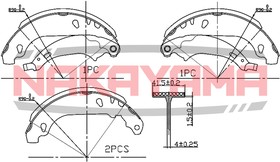 HS7160NY, Колодки тормозные барабанные задние RENAULT CLIO 1.2I-1.9D 98-