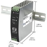 DSR120PS24, DSR120 Switched Mode DIN Rail Power Supply, 85 → 264V ac ac Input ...