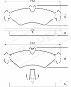 BP0146, Колодки тормозные дисковые задние, комплект, шт