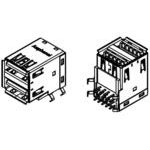 GSB311231HR, Conn USB 3.0 Type A RCP 18 POS 2.5mm/2mm Solder RA Thru-Hole 18 ...