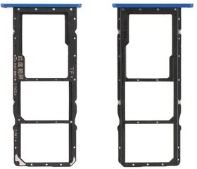 Фото 1/3 Держатель (лоток) SIM карты для Huawei Honor 8C BKK-L21, 8X JSN-L21 синий