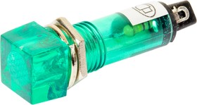 N-XD10-4-G, Лампа неоновая с держателем зеленая 220VAC