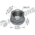 900.100, Гайка RENAULT стремянки (М24x3) MANSONS