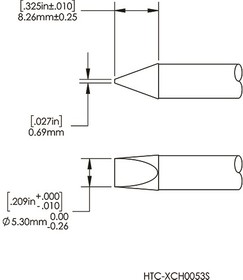 HTC-8CH0053S, Картридж-наконечник для MX-HTD, клин, 5мм