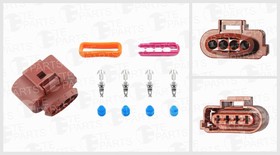 7740476, Разъём 4х контактный (комплектация: 4-pin, 4 уплотнения, фиксатор, кольцо уплотняющее)