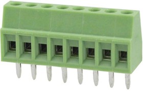 Фото 1/4 DG308-2.54-03P-14-00A(H), (зелёный), Винтовой клеммный блок c рельефной обоймой, 3 контакта. Серия DG308-2.54