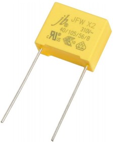 0,15Uf(310V) +/-10% (JFW0A9154K150000B) Pitch 15мм плен.конденсатор (L=20mm) JFW(Class Х2) JB 18,0х6,0х12,0