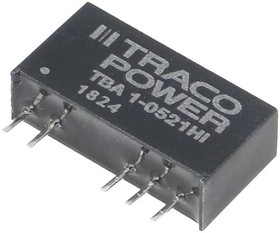 Фото 1/3 TBA 1-0521HI, Isolated DC/DC Converters - Through Hole Encapsulated SIP-7; 1W Output 1 (Vdc): 5; Output 2 (Vdc): -5