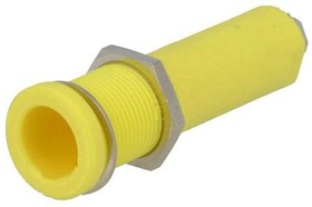 Фото 1/3 HSEB 3125 L Ni / GE, Yellow Female Banana Socket, 4 mm Connector, Tab Termination, 16A, 1000V, Nickel Plating