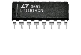 Фото 1/3 LT1181ACN#PBF, RS-232 Interface IC Low Power 5V RS232 Dual Driver/Receiver with 0.1 F Capacitors