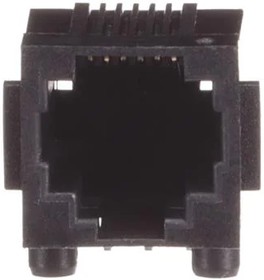 GDLX-A-66, Modular Connectors / Ethernet Connectors 6P6C R/A PCB BLACK LOPRO W/PANEL STOPS
