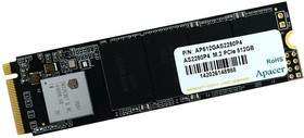 Фото 1/9 Твердотельный накопитель Apacer SSD AS2280P4 512Gb M.2 2280 PCIe Gen3x4, R2100/W1500 Mb/s, 3D TLC, MTBF 1.5M, NVMe 1.3, 400TBW, Retail, 3 ye
