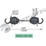 SPR0041, Пружина ROR колодки тормозной стяжная (165x36x4.5) MANSONS
