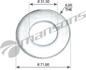 Фото 1/2 300.101, Шайба BPW пальца полурессоры (31х62х5мм) BPW MANSONS