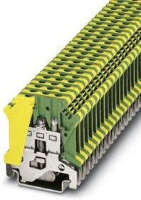Фото 1/3 0441012, USLKG 4 Series Green, Yellow Modular Terminal Block, 4mm², Single-Level, Screw Termination
