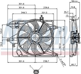 Фото 1/6 85252, Вентилятор радиатора RENAULT CLIO II 98-, KANGOO 05-, LOGAN 07-, DACIA LOGAN 06-,