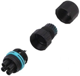Фото 1/3 THB.387.B4A, Circular Connector, 4 Contacts, Cable Mount, IP68, THB Series