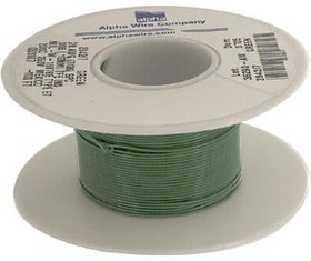 Фото 1/3 2842/7 GR005, Hook-up Wire 28AWG 7/36 PTFE 100ft SPOOL GREEN