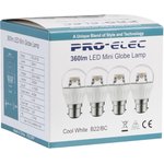 PEL00152, LED Light Bulb, Прозрачный Глобус, BA22d / BC, Холодный Белый, 4000 K ...