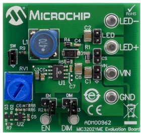 ADM00962, LED Lighting Development Tools MIC3202 HB LED Driver Evaluation Board