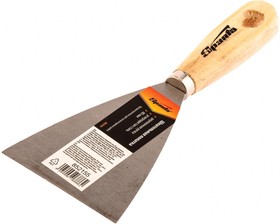 Фото 1/4 852155, Шпательная лопатка из углеродистой стали, 80 мм, деревянная ручка