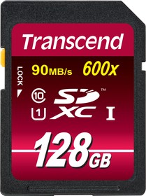 Фото 1/7 TS128GSDXC10U1, Memory Card, SD, 128GB, 90MB/s, Black