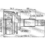 0110-KLH22A48R, ШРУС НАРУЖНЫЙ ЗАДНИЙ 24X63X30