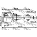 0111-CT220RH, Шрус внутренний правый 32x35x20